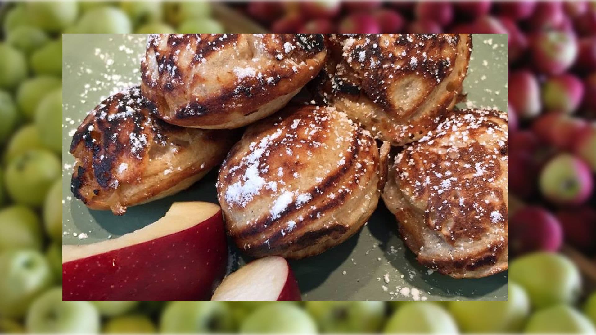 Aebleskivers with fresh apple slices