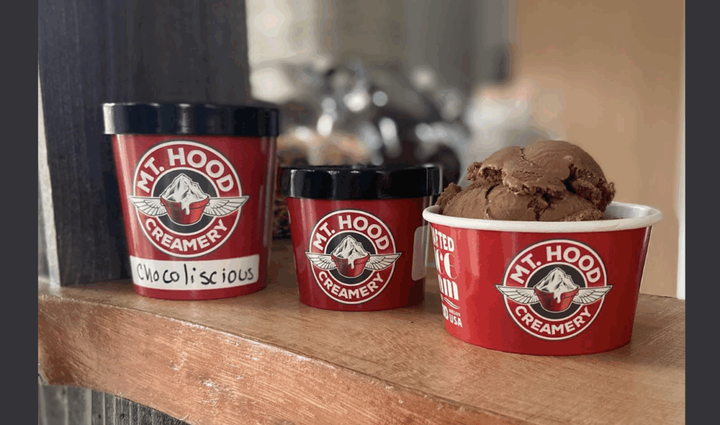 3 cups of Mt Hood Creamery Ice cream