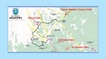 Map of summer hikes at Mt Hood Meadows Ski Resort