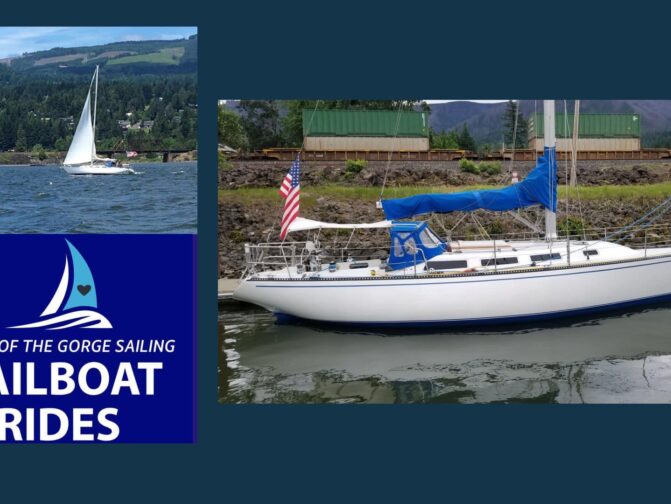Heart of The Gorge Sailing logo and boat