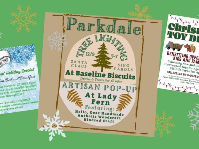 Parkdale Tree lighting, toy drive and Old Parkdale Inn discount Banner