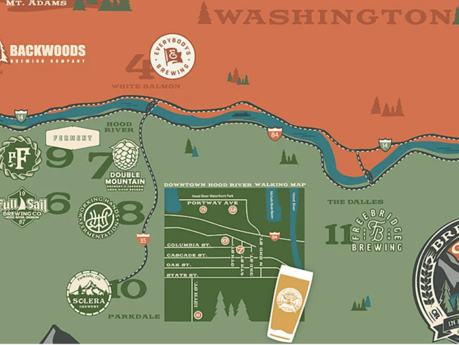 Breweries in the Gorge Map